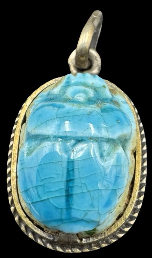 Rare Sterling Silver & Ancient Egyptian Scarab Pendant (1 of 2)