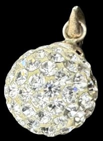 Beautiful Vintage Sterling Silver & Clear Gemstone Cluster Pendant