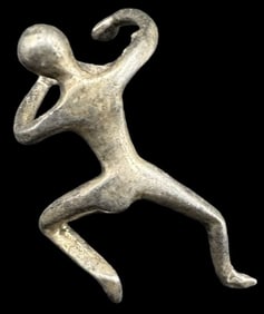 Unusual Vintage Sterling Silver Man Shaped Pendant