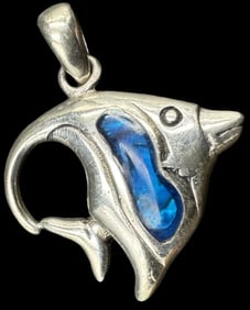 Beautiful Vintage Sterling Silver Fish Pendant