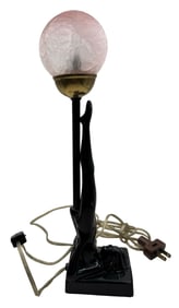 Vintage SARSAPARILLA Frosted Glass Globe / Hand Blown Glass Portable Lamp