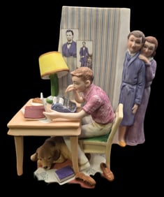 Vintage NORMAN ROCKWELL "The Student" Ceramic Figurine