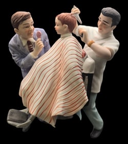 Vintage NORMAN ROCKWELL "First Haircut" Ceramic Figurine
