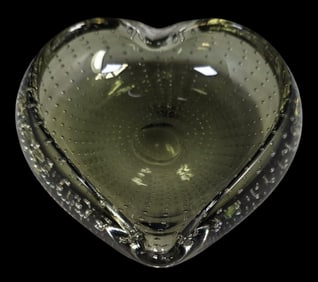 Vintage Mouthblown Art Glass Bubble Ashtray