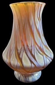 Vintage Mouthblown Iridescent Art Glass Vase