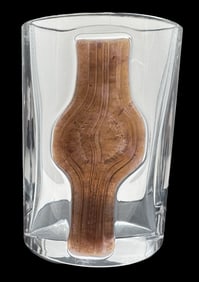 Vintage DAUM France Pate De Verre Art Glas Vase