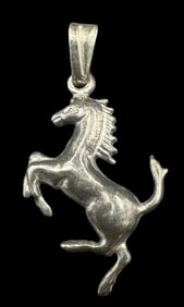 Detailed Vintage Italian Sterling Silver Horse Shaped Pendant