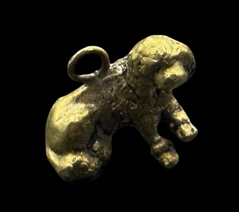 Whimsical Vintage European Gilt 800 Silver Dog Shaped Pendant Charm (1 of 3)