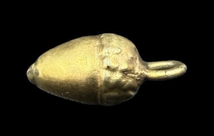 Antique European Gilt Silver Acorn Pendant Charm