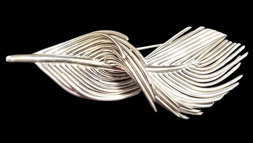 Very Unusual Vintage Mid-Century TAXCO Mexico Sterling Silver Designer Brooch Pin