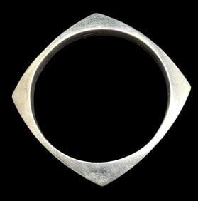 Stylish & Heavy Vintage Mexican Sterling Silver Designer Cuff Bracelet