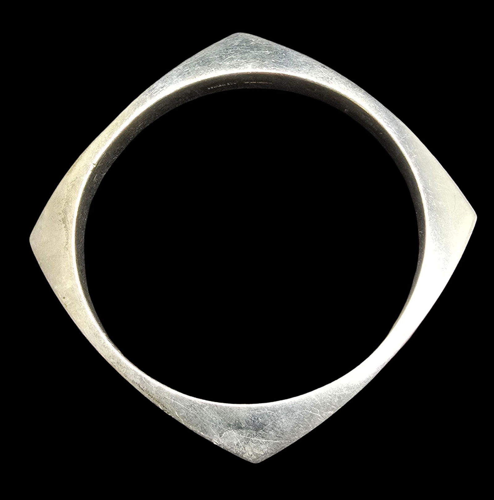 Stylish & Heavy Vintage Mexican Sterling Silver Designer Cuff Bracelet (1 of 4)