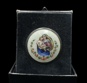 Gorgeous Antique European 800 Silver & Guilloche Enamel Religious Miniature Altar