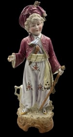 Antique SCHNEIDER Germany Porcelain Figurine of a Boy in Oriental Attire