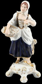 Vintage Czech ROYAL DUX "Flower Seller" Hand Painted Porcelain Figurine