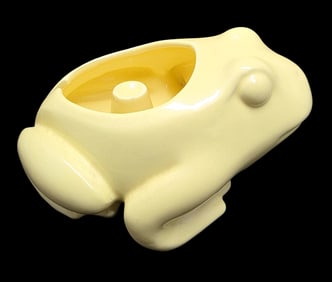 Very Unusual Vintage Mid-Century VOHANN OF CALIFORNIA Yellow Ceramic Frog Ashtray