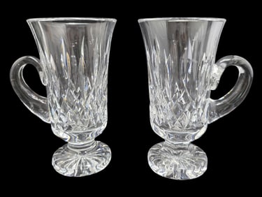 Rare Pair of Vintage 1960s WATERFORD Crystal Irish Coffee Mugs