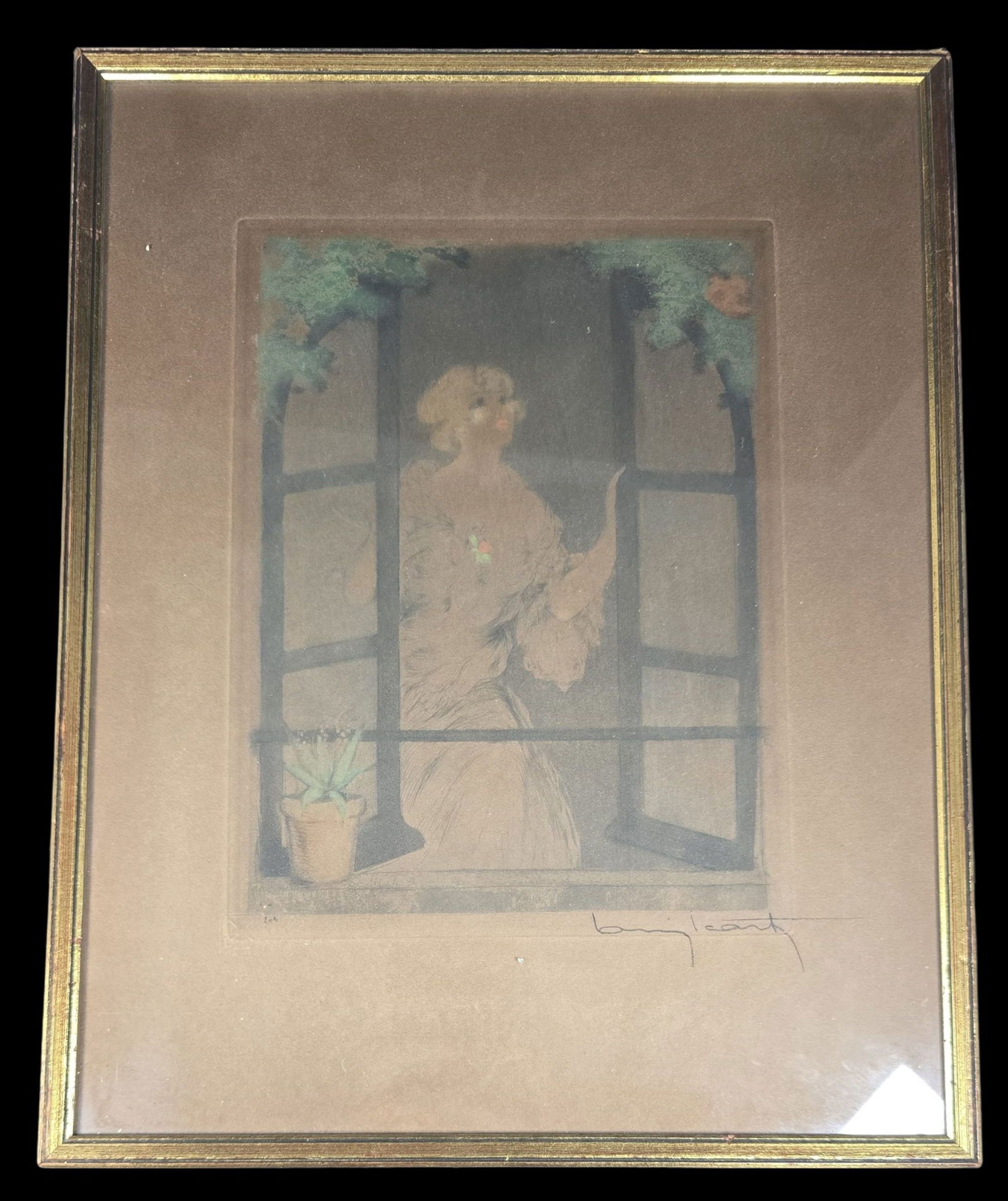 Antique Art Nouveau LOUIS ICART Original Print /w Watermark (1 of 2)