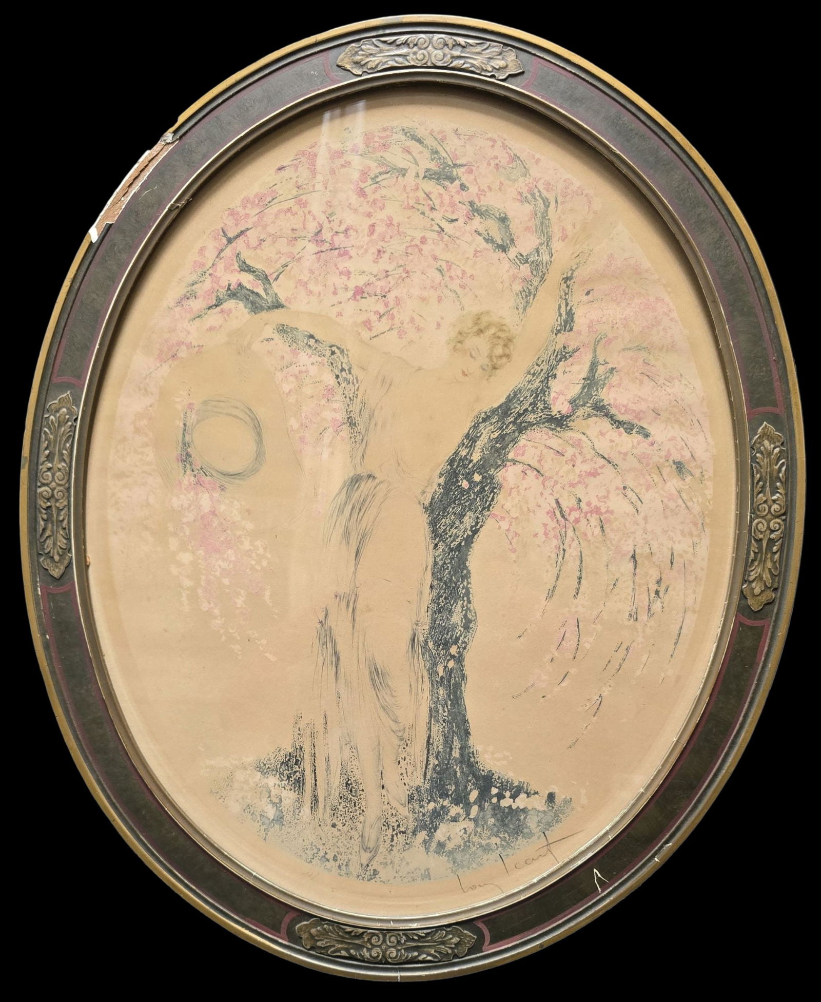 Antique Art Nouveau LOUIS ICART Original Print /w Watermark (1 of 2)