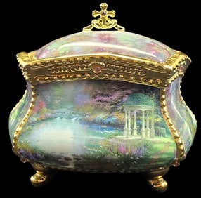 Vintage Thomas Kinkade Blessings "Have Faith" Porcelain Musical Trinket Box