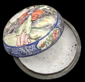 Antique Chinese Canton Enamel on Copper Box