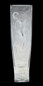 Stunning Vintage CORBA CRISTALLERIA Italy Frosted Art Glass Vase "Dancing Woman"