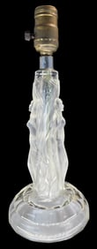 Beautiful Vintage Art Deco Style Satin Glass Boudoir Lamp /w Nude Figurines