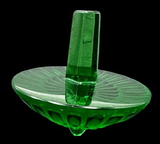 Vintage LALIQUE France Green Crystal Spinning Top