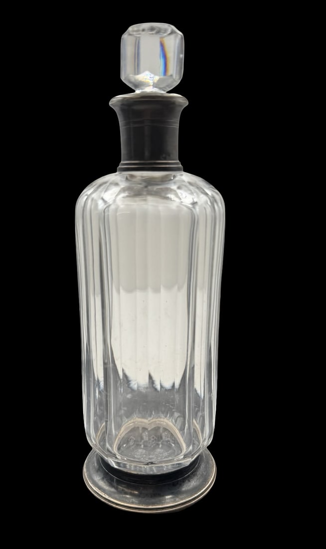 Rare Vintage BACCARAT France Sterling Silver & Crystal Decanter & Shot Glass Set (1 of 10)