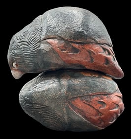 Very Unusual Handmade Vintage Figurine of Two Mating Birds - Signed