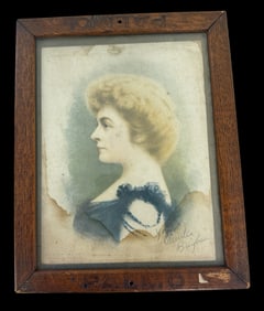 Antique Tobacco Trade Card after F.M. SPIEGLE "Amelia Brigham in A Modern Magdalen"