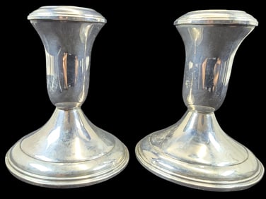Pair of Vintage Weighted Sterling Silver Candleholders