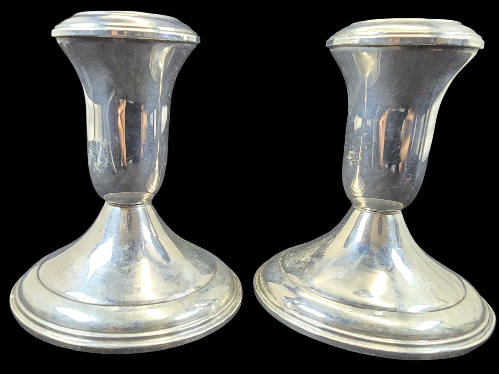 Pair of Vintage Weighted Sterling Silver Candleholders (1 of 3)