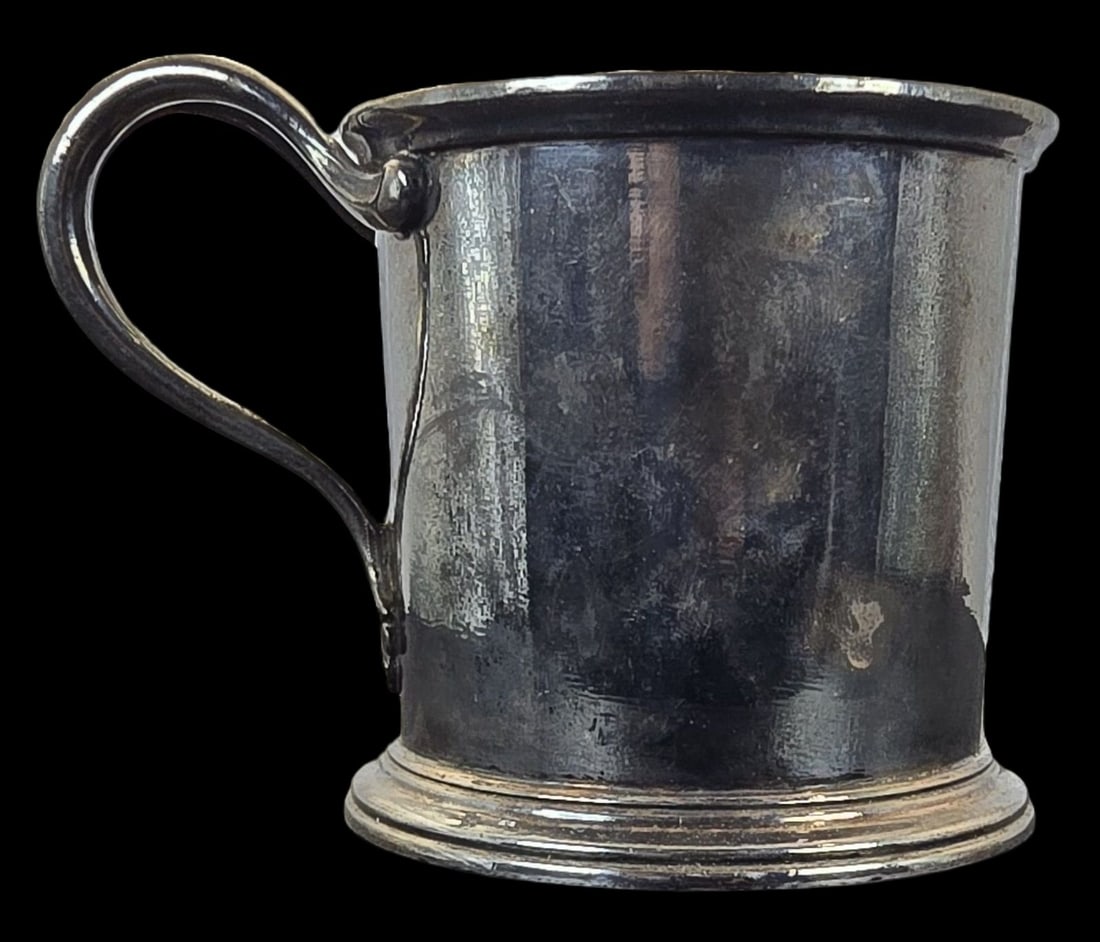 Vintage CHRISTOFLE France silverplate Metal Baby Christening Cup (1 of 4)