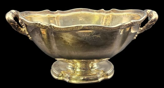 Antique Silverplate Gravy Boat /w Aristocratic Crest