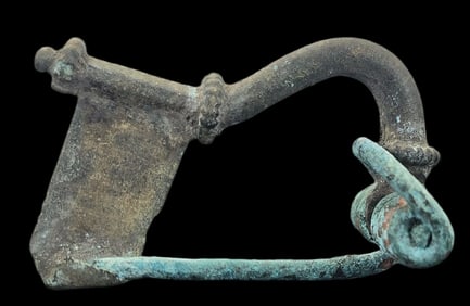 Ancient ca. 100 AD Roman Bronze Fibula from Central Europe