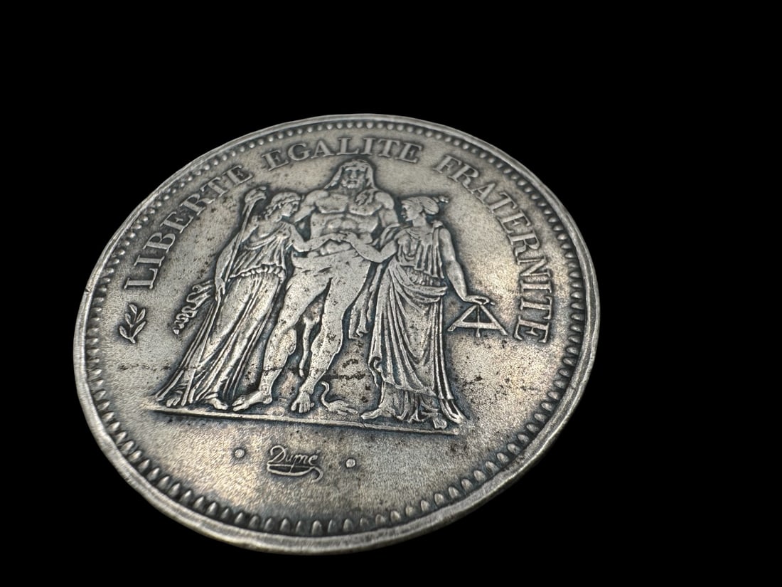 1877 French 50 Francs Silver Coin (1 of 2)