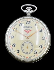 Cool Vintage SERKISOF Russia/USSR 18 Jewels Railroad Pocket Watch