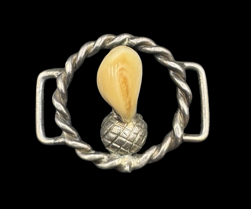 Unusual Vintage European 800 Silver Hunting Trophy Pocket Watch Chain Pendant Charm: Very good vintage condition with minor patina according to age. Measures approx. 1" long x 1 1/4" wide and weighs ca. 5.4 grams. Marked.