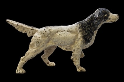 Antique Hand Painted Cast Iron English Pointer Setter Door Stop