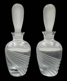 Pair of Vintage LENOX Perfume Bottles /w Frosted Stopper