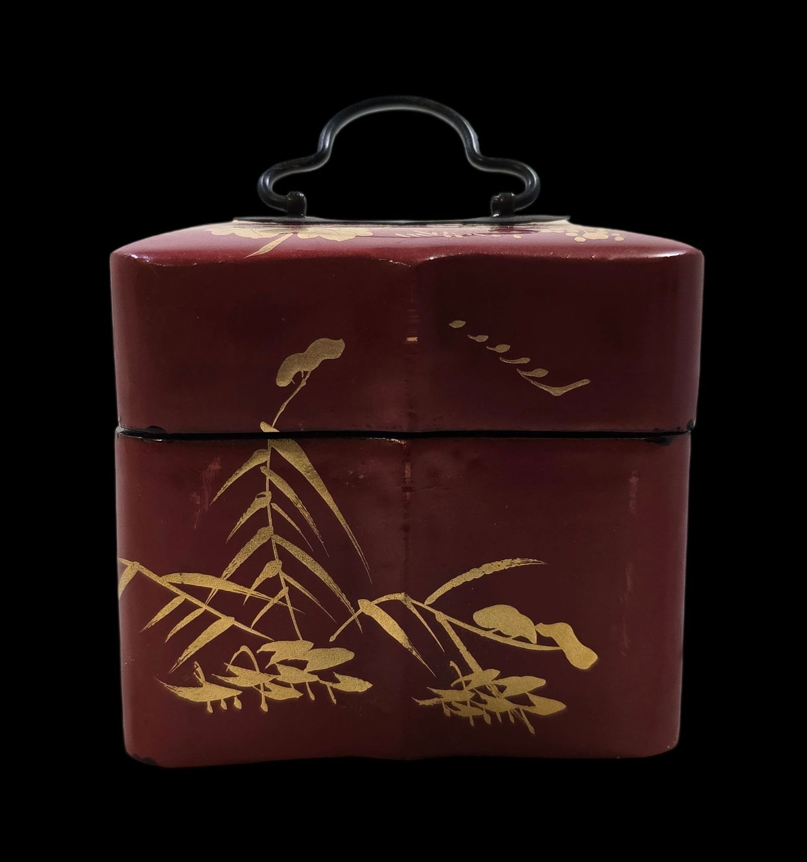 Rare Antique VANLINE'S Japan Perfume Bottles in Red Lacquer Box (1 of 5)