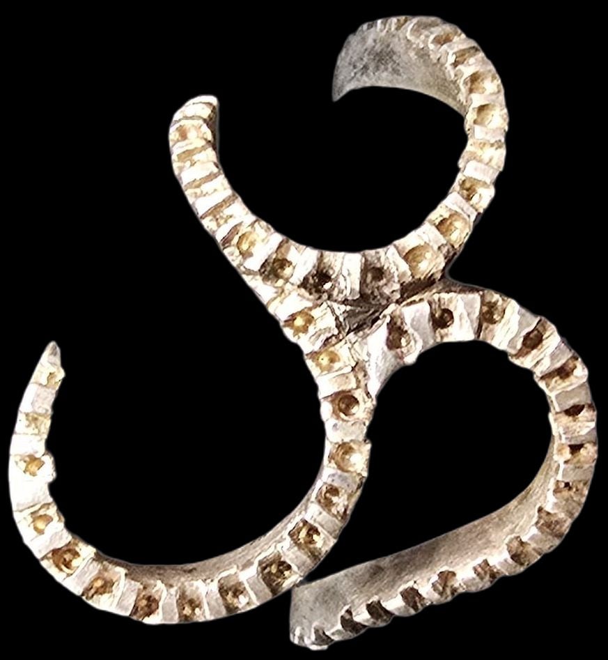 Very Unusual Vintage Mid-Century Modern Brutalist Sterling Silver Ring: Very good vintage condition with minor patina according to age. The ring is a size 6 1/2 and weighs ca. 3 grams. Tested for Sterling Silver.