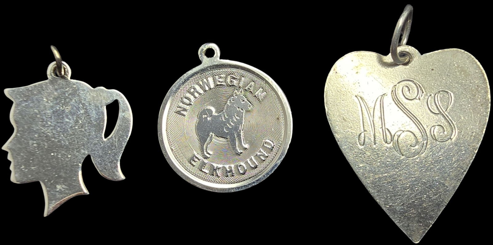 Set of 3 Vintage Sterling Silver Pendants (1 of 2)