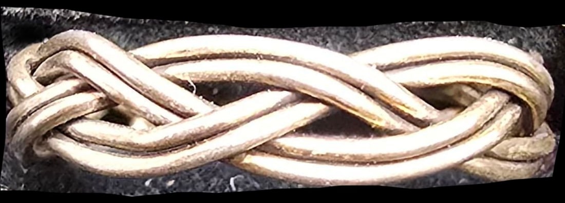 Stylish Vintage Braided Sterling Silver Ring (1 of 3)