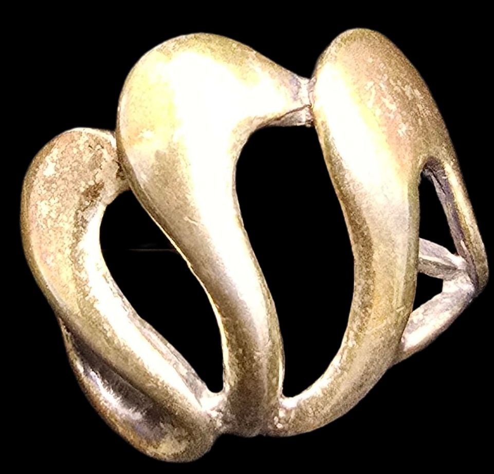 Stylish Vintage Mid-Century Modern Brutalist Sterling Silver Children's Ring (1 of 4)