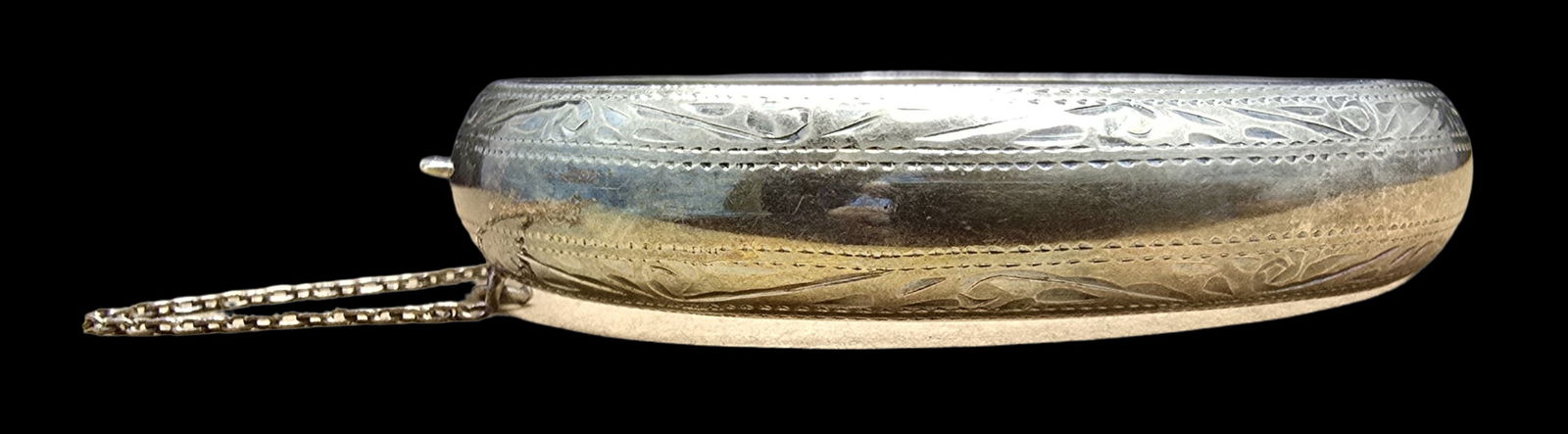 Ornately Engraved Vintage Sterling Silver Cuff Bracelet (1 of 5)