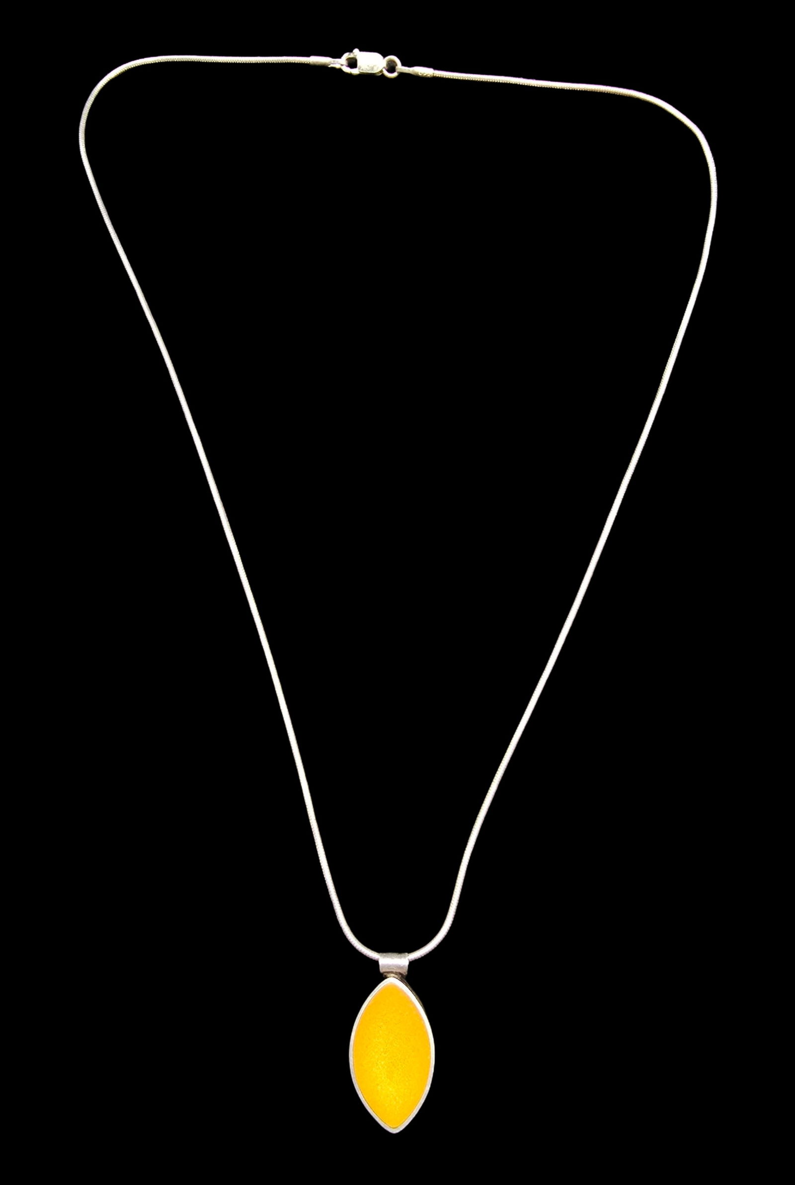 Very Unusual Vintage Sterling Silver & Yellow Gemstone Pendant Necklace (1 of 5)