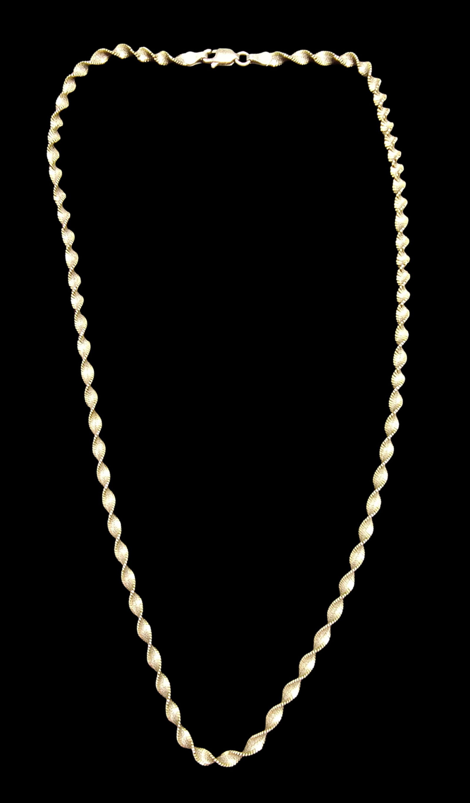 Gorgeous Vintage Italian Gilt Sterling Silver Twisted Rope Necklace (1 of 4)