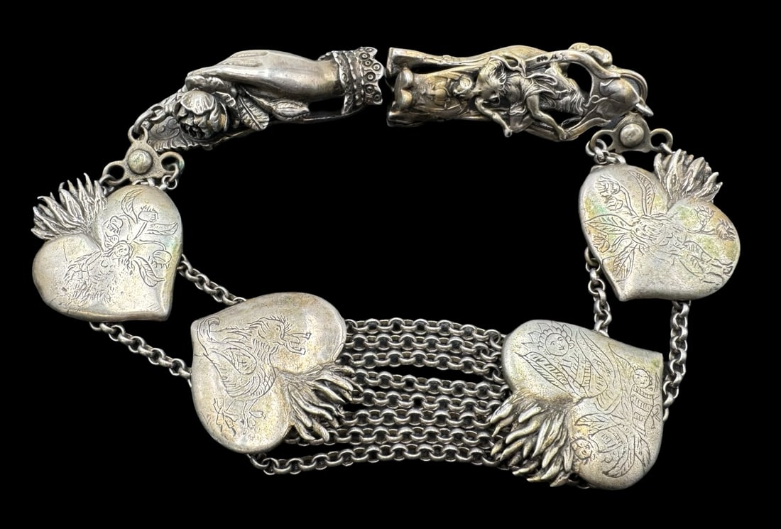 One-of-a-kind Antique ca. 1866 Russian/German 84 Zolotnik and 835 Silver Vest / Charivari Chain: Very good vintage condition with minor patina according to age. Measures approx. 14 1/4" long and 1 3/4" wide & weighs ca. 200 grams. Marked for 84 Zolotnik (875) and 835 Silver and dated 1866.